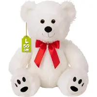 Monzana Ours en peluche nounours - L - blanc