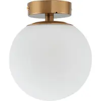LUCANDE Plafonnier , Bidolo, dimmable, Or / laiton, Salle de bains, Verre