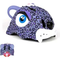 Crazy Safety Casque de Vélo av. Lumière - Leopard - Violet - - 49-55 cm - Casque de Vélo