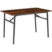 TecTake Table de salle à manger industrielle Swansea 120x75x76cm - Bois foncé industriel, rustique
