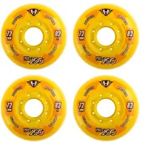 Hyper Wheels Roues Inline Wheels Pro 250 pour hockey en plein air, lot de 4 roues - 72 mm / 82 A, jaune