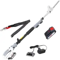 Ikra Taille-haie télescopique sans fil ICPH 2040 | 20 V | longueur de coupe 40 cm | épaisseur de coupe 18 mm | hauteur de travail jusqu'à 4 m | batterie et chargeur inclus