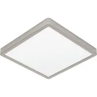 Eglo Lumière de plafond IP44 Fueva 6-Z Carré - Acier inoxydable - 29,5x29,5 cm