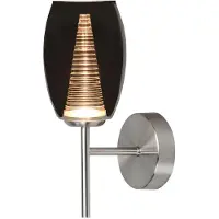 Highlight Applique murale Nebula nickel avec verre fumé
