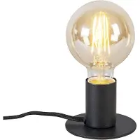 QAZQA Lampe de table moderne noire - Facil