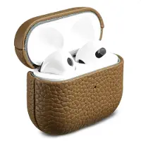 Accezz Étui Echt Leren pour les Apple AirPods 3 - Taupe