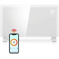 Gologi Chauffage électrique - Convecteur avec thermostat - Fonctionne par App et commandes tactiles - Jusqu'à 25m2 - 2000W Heater - Blanc
