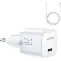 JOYROOM Mini Ładowarka Usb C 20W Pd Z Cable Usb C - Lightning Jr-Tcf02 - Biała