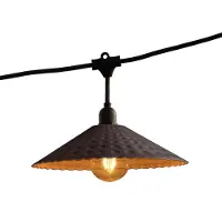 Lumisky Guirlande lumineuse extérieure raccordable 6m avec 10 ampoules LED filament E27 blanc chaud VINTY LIGHT et abat-jour en métal style vintage