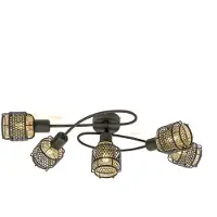 LINDBY Plafonnier , Eudoria, dimmable, Noir, Salon / séjour, Métal, Moderne