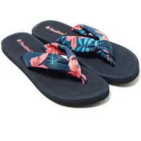 Brasileras Claquettes / Tongs 'Hibiscus Nudo' bleu / aqua / rose / framboise