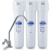 AQUAPHOR Filtre à eau robinet Kryształ H, purificateur de cuisine, adoucissement pour eau dure, 3 cartouches K3 KH K7, 6000 l