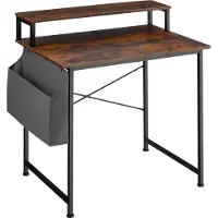 TecTake - Everett desk - largeur 80 cm - avec étagère et organiseur - table d'ordinateur - brun foncé - 404662