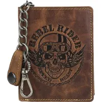 Greenburry Porte-monnaies 'Rebel Rider Biker' marron / cognac / argent