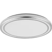 Osram ORBIS Helman plafonnier avec LED, blanc/argent, 36W, 2500lm, 3000K, 830 blanc chaud amical, 485mm de diamètre, vis de montage et chevilles incluses