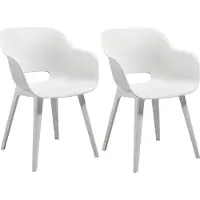 Allibert by KETER Chaises d'extérieur Akola lot de 2 Blanc