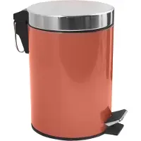 MSV Kosmetikeimer Terrakotta Rot Treteimer 3 Liter mit herausnehmbarem Inneneimer