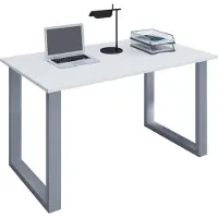 VCM Bureau en bois | H. 76 x W. 80 x D. 50 cm | Table d'ordinateur simple | pieds en métal de haute qualité | Table de travail | Mobilier de bureau - Lona U