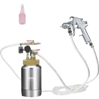 Vevor Pistolet à Peinture avec Réservoir Portable 2 L Pot de Pression de Peinture Entrée d’Air 6,4 mm Sortie 9,5 mm Pulvérisateur de Peinture Buse 1,8 mm Pression Max 45 PSI pour Décoration Intérieure