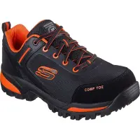 SKECHERS Chaussures de travail pour hommes GATLON - STRIGAX H 200188EC BKOR Noir/Orange, pointure : 40 EU
