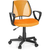 Hjh OFFICE Chaise De Bureau Enfant / Siège De Bureau Enfant Kiddy Cd Tissu Maille Orange
