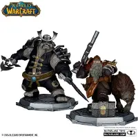Mcfarlane Toys World Of Warcraft 2-pack 1/12 Dwarf Hunter: Beast Master & Pandaren: Monk Gold Label 15 Cm Figure Marron