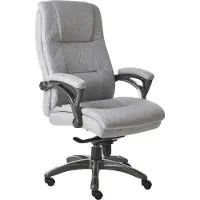 Beliani Chaise de bureau grise, revêtement en lin, hauteur d'assise réglable, pivotante, style moderne, bureau, espace de travail