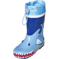 Playshoes Bottes en caoutchouc 'Hai' bleu / bleu clair / rouge / blanc