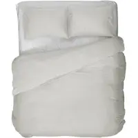 Kayori Saya Housse de couette Satin de coton - 140x200-220 + 1 taie d'oreiller - Simple - Coton biologique - Blanc cassé