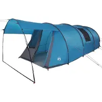 vidaXL Tente tunnel pour 4 personnes, bleue et grise