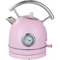 Moa Bouilloire rétro - - électrique - acier inoxydable - EK4TP - rose pastel