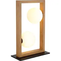 Globo Lampe de table moderne Nanda noir avec bois