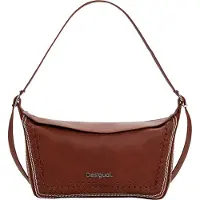 Desigual pour femme. 25SAXP52 Sac brun à détails tressés (OSFA), Marron, Casuel, Polyuréthane