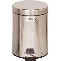 Rubbermaid Poubelle à pédale Small Pedal Bins 20,32 x 29,21 cm (Ø x H) 5,6l acier inox, Poubelle, Argent