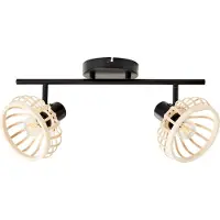 Brilliant Plafonnier en bois Norah 2 lumières