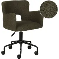 Beliani Chaise de bureau avec revêtement en bouclette vert mobilier de bureau moderne élégant avec accoudoirs