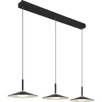 Globo Lighting Suspension noire Lampone Conception à 3 lumières