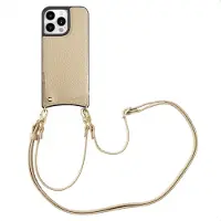 Selencia Coque de télephone Nova avec cordon et porte-cartes pour Apple iPhone 15 Pro Max - Beige
