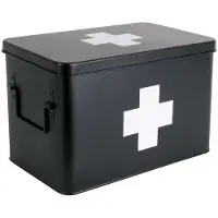 Tzmo Deutschland Armoire de premiers secours grande 31.5 x 21 cm, noir mat (31.50 x 19 x 21 cm)
