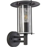 Brilliant Applique murale extérieure noire DETROIT | Applique murale extérieure sur pied IP44 | 1x douille E27 max. 20W | Métal/plastique