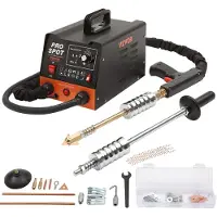 Vevor Tire Clou Carrosserie 3 kW Kit Poste de Débosselage Soudeuse par Points 6 Modes de Soudage Outil de Réparation de Bosses de Carrosserie 16 Accessoires pour Débosselage de Voitures Camions Motos