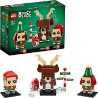 LEGO 40353 Brickheadz : Reno, Elfo et Elfillo, décorations et ornements de Noël, set de construction pour enfants à partir de 10 ans
