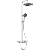 Kielle Oudee - Ensemble de douche avec thermostat, 260 mm, 3 jets, chrome/blanc/noir 20602000