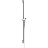 Hansgrohe Barre de douche Unica/Pulsify 900 mm avec curseur Push et flexible de douche chromé, 1 pièce.