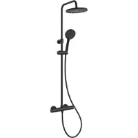 Kielle oudee - douches avec thermostat, 23 cm, 3 jets, mat zwart