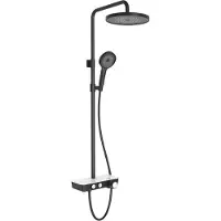 Kielle Oudee - Ensemble de douche avec thermostat 260 mm, 3 jets, noir/blanc 20602004