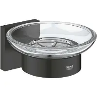 GROHE Start Cube QuickFix porte-savon avec support, à coller ou à percer, noir mat