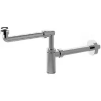 Hak Sapho Bonomini King - Siphon de lavabo gain de place, 1 1/4, bonde 32 mm, chromé 0595SP25K7