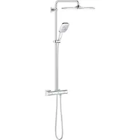 GROHE Rainshower SmartActive 310 Système de douche avec mitigeur thermostatique, avec douche de tête et douchette à main 3 jets, montage mural, 26649000