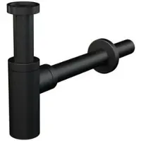 Alcadrain Siphon design 1 1/4" rond, tout métal noir mat